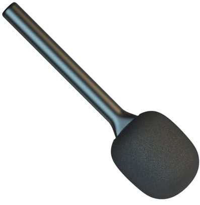 TAZIZI Adaptador de micrófono portátil para entrevistas con función antirruido mejorada para periodistas y creadores de contenido, micrófono de solapa, palo de entrevistas de mano