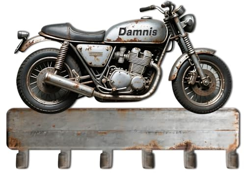 Personalisierter Motorrad-Schlüsselhalter, Wandhalterung, individueller Name, Metall-Schlüsselhaken für Wand, dekorativer Schlüssel-Organizer für Motorrad-Liebhaber, Biker, neues Zuhause, Eingang