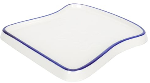 Hemobllo Bandeja De Cerámica Para Desayuno Plato Azul Para Microondas Bandeja De Comida Adecuado Para Fiestas y Celebraciones 1 Pieza