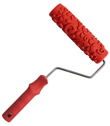 MotiveTech Roller Decorativo Rullo per Pittura con Motivo Floreale Rullo Empaistico Pennello Rotante Materiali Resistenti Adatto per Pittura Su Muro Decorazione, # 1