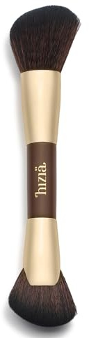HIZIÄ Brocha Rostro 126 DUAL SCULPT – Brocha Profesional de Doble Punta para Contorno, Bronzer y Iluminador – Acabado Esculpido Natural – Cerdas Veganas Ultradensas – Para Polvos y Cremas