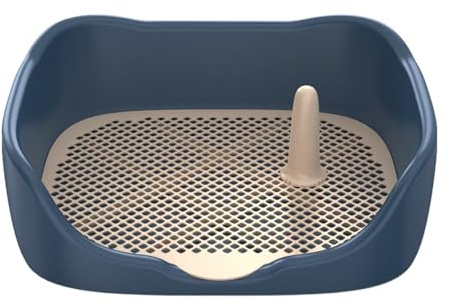 budiniao Inodoro para Perros, Inodoro para Mascotas, Bandeja para Orinal de Interior, Bandeja para Orinal de Entrenamiento para Cachorros, para Blanco, Grande, Azul, l