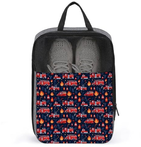 Bolsas de zapatos de golf para viajes, mujeres y hombres, estampado de camión de bomberos, bolsas de zapatos de viaje para empacar en maleta, bolos, danza, fútbol, tacos, organizador para gimnasio