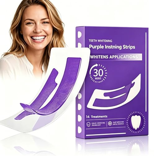 14 Stück Bleaching Stripes Zahnaufhellung - Zahnbleaching Stripes für weißere Zähne -Effective Zähne Aufhellen Whitening Strips - Sicher für Zahnschmelz, Zahnflecken effektiv entfernen zu hause