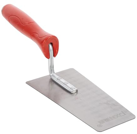 MAGICLULU Truelle à Plâtrer Manche Plastique Rouge, Lame en Acier Manganèse Haute Résistance, Spatule de Construction Plate pour Enduit et Plâtre, Grattoir à Peinture Professionnel