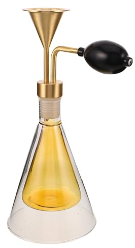 INOOMP Frasco Difusor de Fragancia de Vidrio Doble Pared 2.0mm Bomba Corta de Latón para Aceites Esenciales, Mini Botella Compacta para Aromaterapia en SPA y Hogar, Probador de Aromas
