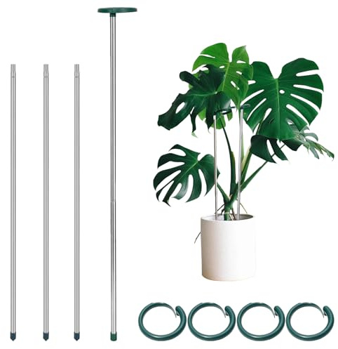 ONEJI Tutores para Plantas, Tutor Monstera Ajustable de 28 a 52 cm con Clips para Interior y Exterior Supporto per Piante para Plantas, Orquídeas, Tomates, Verduras, Monstera y Enredaderas