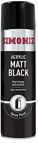 Simoniz Acrylic Matt Black Spray Paint 500ml