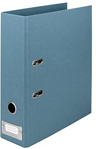 Rössler SOHO Büro-Ordner | Ordner DIN A4 | Aktenordner A4 breit | Ordner A4 breit mit Beschriftungsfeld | DIN A4 Ordner mit Hebelmechanik | 320 x 285 x 80 mm | 1 Stück | Farbe: Blau | Denim | Aktenordner mit Hebelmechanik und Rückenschild für Dokumente, Unterlagen und Büroorganisation