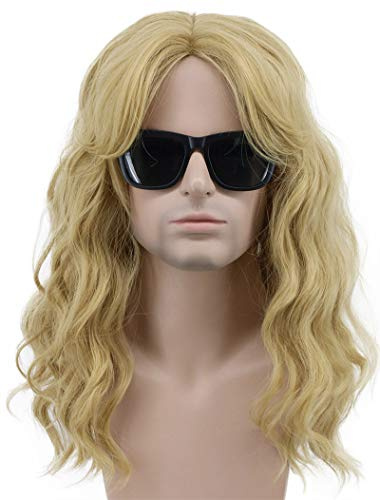 Karlery California 80er Rocker Perücke Männer Frauen Lange Curly | Light Blonde Halloween Kostüm Anime Perücke
