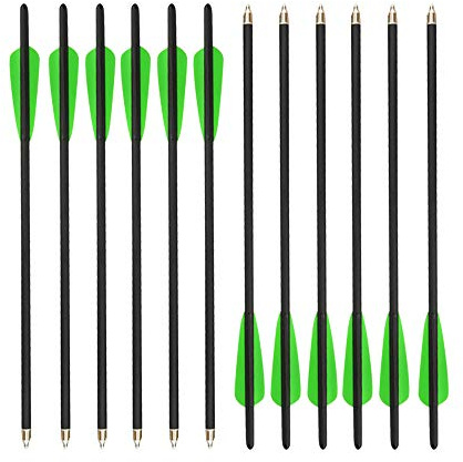 Milaem 12 Stück Armbrust Bolzen 18 Zoll 20 Zoll 22 Zoll Armbrustpfeile 16 Zoll 17 Zoll Carbonpfeile Bolzen für Armbrust Bogenschießen