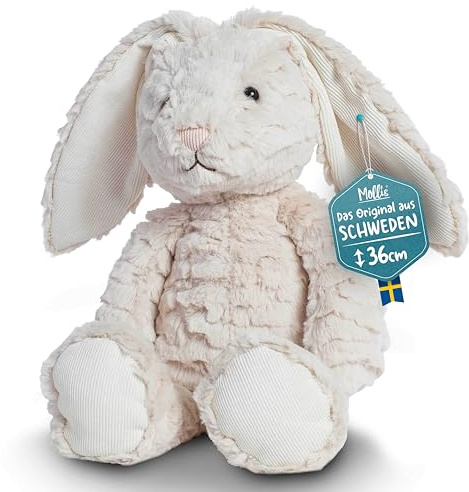 Mollis Hase Kuscheltier Baby (36cm groß) – Weiches Stofftier für Kinder & Babys – Kuschelhase – Stofftier Baby zum Kuscheln – Plüschhase mit Flauschigem Fell