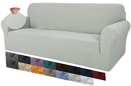 MAXIJIN Funda de sofá extragrande jacquard creativa para 3 o 4 plazas, 1 funda de sofá antideslizante superelástica para perros, cubresofá para muebles (4 plazas, marfil)