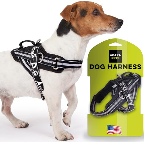 Hundegeschirr mit 3 Metallringankern zur Befestigung an der Brust oder Brust des Hundes, ohne den Hals des Hundes zu ersticken. (Schwarz, XS)