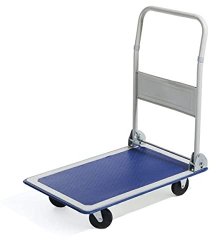 Carrello portapacchi in acciaio con 4 ruote e manico pieghevole portata 150 kg