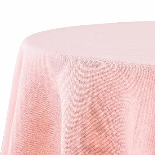 Decomira Tischdecke wasserabweisend Leinen-Optik - Fleckschutz, abwaschbar - Garten-Tischdecke Outdoor, Tischtuch Esstisch - Rosa - 160 cm Rund