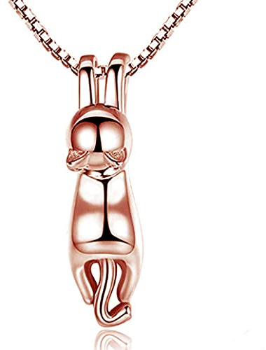 baobei Katzen-Halskette für Frauen, Roségold-Halskette, Sterlingsilber, niedliche 3D-Katzen-Anhänger-Halskette, Liebes-Katzen-Schmuck, Geschenke für Mädchen, Kinder, Mädchen-Halskette