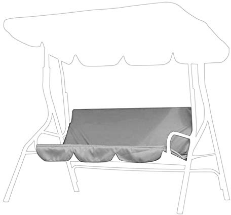 Tiiyee Swing Cushion Cover, 59.1x19.7x3.9in Waterproof, Grey