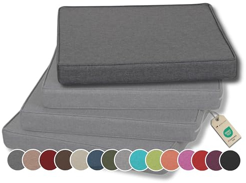 Gutekissen® Stuhlkissen Polsterauflage Auflage für Stühle/Bänke für Haus und Garten Sitzauflage Gartenkissen Sitzkissen viele Farben FK5 (40x40, Anthrazit, 1)