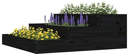 Tidyard Fioriera in legno fioriera per fiori o piante vaso di fiori design gradini scala fioriera in legno massello di pino