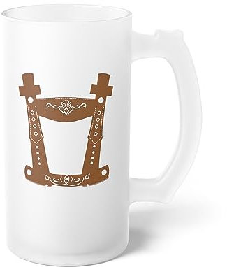 Teegarb Letter Blanket Boccale da birra in vetro smerigliato con motivo umoristico bavarese bavarese tradizionale bavarese e religioso, 453,6 g