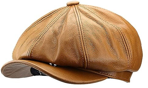 Barett Cap Herren Schiebermütze Gatsby 8 teilig Newsboy Flat Cap Leder Schirmmütze