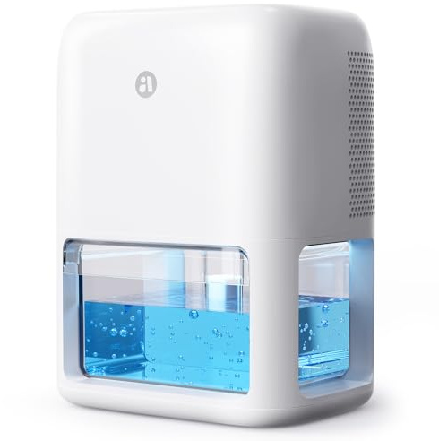60 OZ Dehumidifiers for Home, Dual-Semiconductor Quiet Dehumidifier with Timer Sleep Mode Auto-Off 7 Colors Light Portable Small Dehumidifiers for Bathroom, Cloakroom, RV