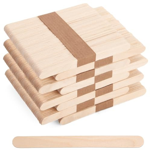 VGOODALL 400 Stück Holzstäbchen, Holzeisstiele zum Basteln Popsicle Sticks Eisstiele aus Holz Bunt Natur Kosmetik