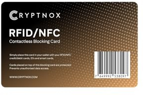 Cryptnox Tarjeta De Bloqueo Sin Contacto RFID/NFC - Seguridad Y Privacidad De Datos Definitivos para Billetera, Identificación Y Tarjetas - ¡Asegure Su Mundo Digital Hoy!