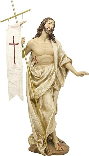 FADEDA 2X Jesus Auferstehung/Höhe:30 cm/handbemalt/detailgetreue Krippen Figuren - Weihnachten Tisch Dekoration Krippe Zubehör