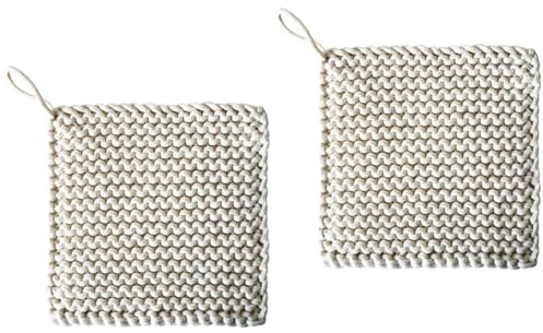 HOMSFOU 2 STK Aufhängendes Wärme dämm Kissen geflochtene Tischsets Hitzebeständige Topflappen Kaffeetassenhalter Wattepads gewebte Schalenauflage Tasse Wattepad Verbrühungsschutz Halterung