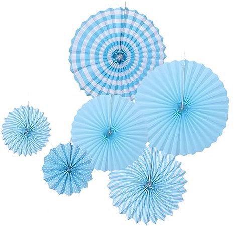 RORPOIR 6 STK Papierfächer Dekoration Runde Papierfächer Girlande Ornament Papierblumen Papierfächer selber Machen Quaste schmücken dekorative Gegenstände Kranz Dekorationen