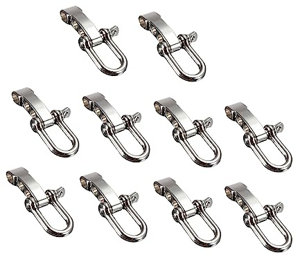 NIYANGLE 10 Pièces Manille De Chaîne Manilles En Acier Inoxydable Manilles De Pare-chocs Mousqueton à Oeil Manille Pivotante Faire Tourner Gréement