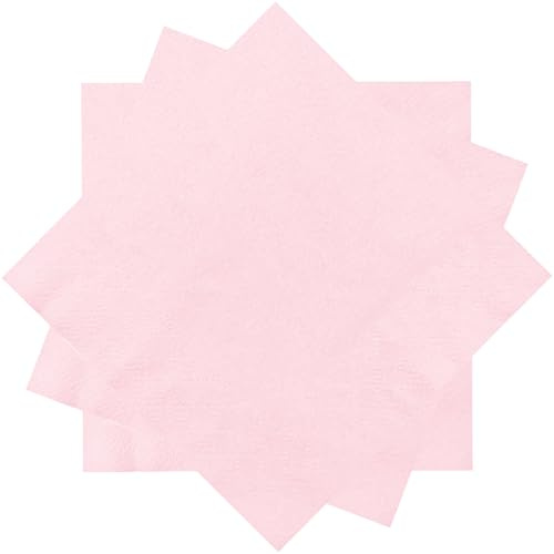 WXLDGHQ 300 Count Pink Beverage Napkins, 2-Ply Cocktail Napkins, Disposable Party Napkins for Dinner Wedding Birthday