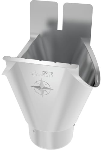 Zink Einhangstutzen 250 für Fallrohr DN 76 Titanzink Rinnen Einhängestutzen 8-tlg Oval