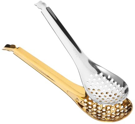 COLLBATH 2er Satz Edelstahl Servierlöffel Schlitzlöffel Küche Zuhause Restaurant Hotel Party Bankett Metall Löffel Schlichtes Design Passend Küchengeschirr