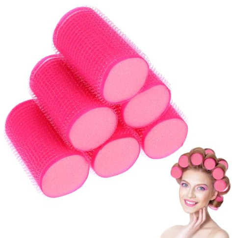 MUSISALY 8 Piezas Rizador De Pelo De Las Mujeres Accesorios Rulos De Esponja Rodillo De Pelo Suave y Autosujetante Rodillos Con Espuma Rulos Para El Cabello Salón Rosy