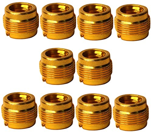 Mikrofonstativadapter 3/8 Innengewinde 5/8 Außengewinde, 10 Stück | Aluminium, Goldfarben, Ersatzadapter für Schnellen Austausch, Passend für Gängige Stativgewinde