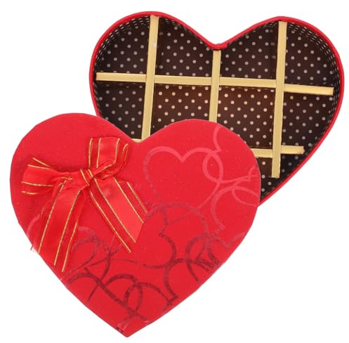 Alipis Herzförmige Schachtel Für Schokolade Mit Fächern Rote Verpackung Für Valentinstag Für Pralinen Und Süßigkeiten Geschenkbox Für Besondere Anlässe