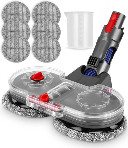 Accesorio de Fregona Eléctrica para Aspiradora Dyson V15, V11, V10, V8, V7,Eléctrica Mopa con depósito de Agua extraíble, 6 fregona Lavable,depósito de llenado,Para la limpieza del hogar