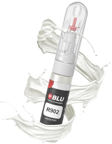 BLU Lackstift Auto kompatibel für VW R902 Weiss GRAUWEISS | Auto Lack Reparatur 2in1 Ausbesserungslack Pinsel + Nadel
