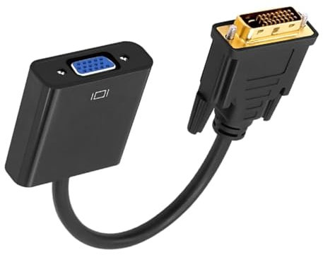 MOUDOAUER Câble adaptateur DVI-D vers VGA, DVI-D 24+1 broches mâle 1080p vers VGA 15 broches fema câble adaptateur convertisseur