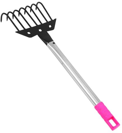 Abaodam Rastrello Da Giardinaggio Manico Ergonomico Con Denti Multipli Per Lavoro Del Terreno Strumento Leggero e Portatile Per Coltivazione Di Piante e Fioriture Giardino e Vasi