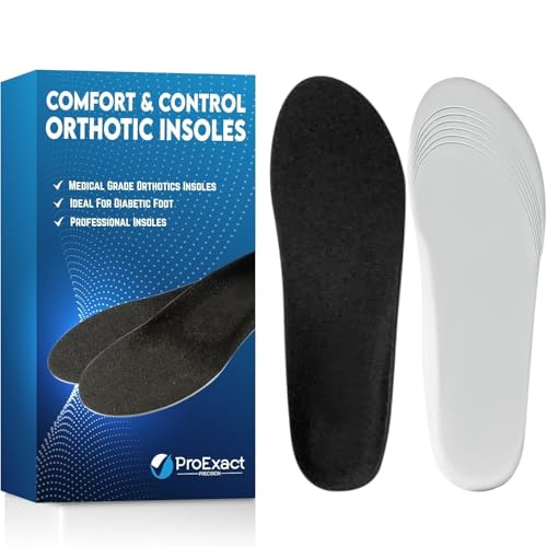 Comfort & Control Orthopädische Einlegesohlen für Plattfüße, Plantarfasziitis, Diabetikerfuß - Medizinische Qualität Fußgewölbeunterstützung - Verstellbar mit Keil-Kits - Linderung von Fersen-, Knie