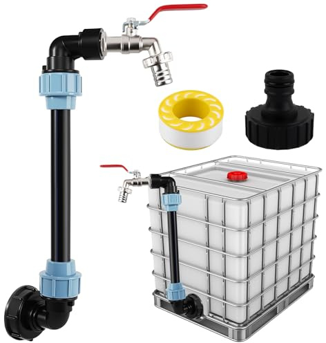 Robinet de Jardin shallyong, Adaptateur en Plastique pour Cuve IBC 1000L, Raccord Robinet 3/4