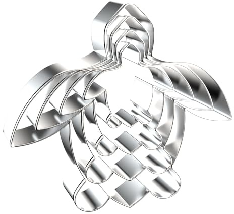 Sea Turtle Cookie Cutter Set - 5 inch, 4 inch, 3 inch, 2 inch - 4 Piece Under The Sea Cookie Cutters Shapes Molds - Stainless Steel