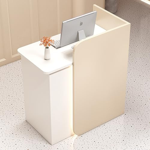 Empfangstheke Holz, Moderne Empfangstresen, Front Theke Bürotheke Rezeption Tisch, Verkaufstheke Mit Schubladen Und Schränken, Rezeptionstheken Für Salon Geschäft Hotel Büro A-turn left 80×45×100CM