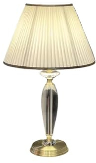 Yinj9562fg Bedside Lamps Traditional Ornate Style Table Lamps High Cut Glass Crystal Table Lamps Decoration Living Room Bedroom House Nightstand Home Table Lamp(Beige,Push button)