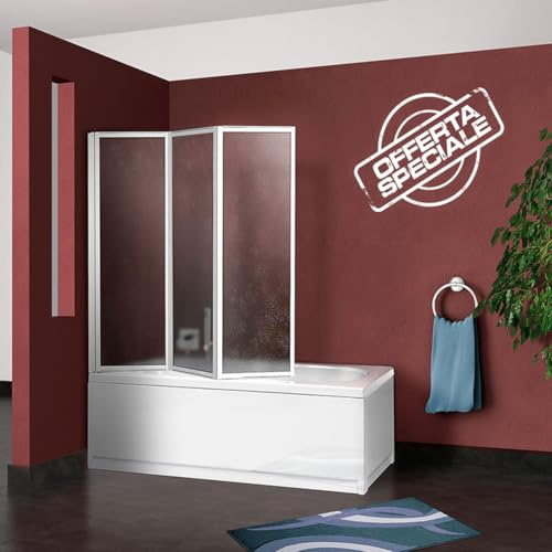 Vasca parete vasca sopravasca doccia box ante pieghevole cm.130