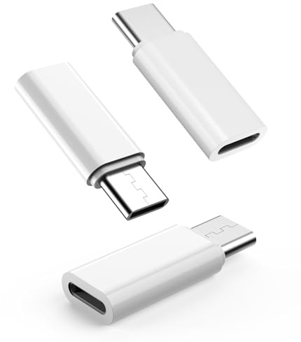 Obcxin 3 Stück Lightning Buchse auf USB C Stecker Adapter,36W PD Schnelllade USB C auf Lightning Adapter für iPhone 15/16 Pro/16 Pro Max/Plus,Galaxy S24,iPad,weiß